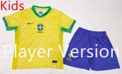 Player Version 2024-2025 Brazil Home Yellow Kid/Youth Soccer Uniform-9926