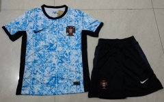 2024-2025 Portugal Away Light Blue Soccer Uniform-718