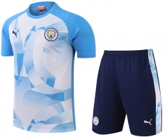 2024-2025 Manchester City Blue&White Thailand Soccer Uniform-4627