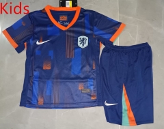 2024-2025 Netherlands Away Blue Kids/Youth Soccer Uniform-507