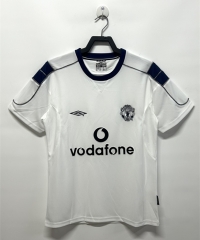 Retro Version 99-00 Manchester United Away White Thailand Soccer Jersey AAA-811
