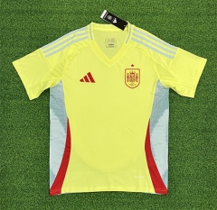 (S-4XL) 2024-2025 Spain Away Yellow Thailand Soccer Jersey AAA-403