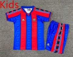Retro Version 95-97 Barcelona Home Red&Blue Kid/Youth Soccer Uniform-7809