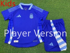 Player Version 2024-2025 Argentina Away Blue Kids/Youth Soccer Uniform-9926