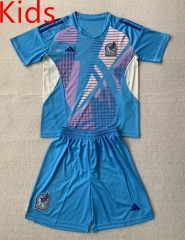 2024-2025 Mexico Goalkeeper Laker Blue Kids/Youth Soccer Uniform-AY