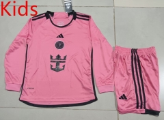 2024-2025 Inter Miami CF Home Pink LS Kids/Youth Soccer Uniform-507