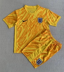2024-2025 England Goalkeeper Yellow Soccer Uniform-AY
