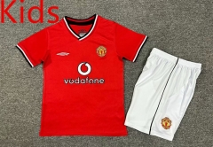 Retro Version 12-13 Manchester United Home Red Kids/Youth Soccer Uniform-7809