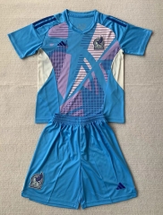 2024-2025 Mexico Goalkeeper Laker Blue Soccer Uniform-AY