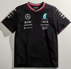 2024 Mercedes Round Collar Black Formula One Racing Suit