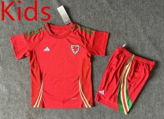 2024-2025 Wales Home Red Kids/Youth Soccer Uniform-6748