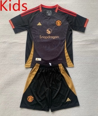 2024-2025 Concept Version Manchester United Black Kids/Youth Soccer Uniform-AY