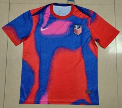 2024-2025 USA Red&Blue Thailand Training Soccer Jersey AAA-818