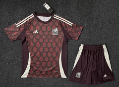 2024-2025 Mexico Home Maroon Soccer Uniform-GB