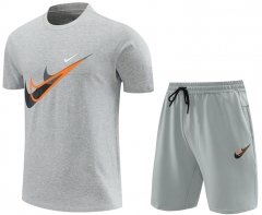 Nike Gray Short-Sleeved Cotton Tracksuit Uniform-4627