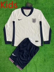 2024-2025 England Home White LS Kids/Youth Soccer Uniform-5177