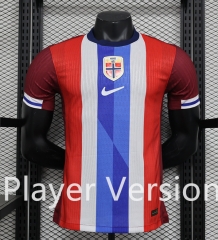 Player Version 2024-2025 Norway Home Red&Blue Thailand Soccer Jersey AAA-888