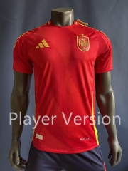 Player Version 2024-2025 Spain Home Red Thailand Soccer Jersey AAA-518