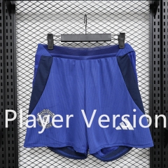 Player Version 2024-2025 Manchester United Away Royal Blue Thailand Soccer Shorts-888