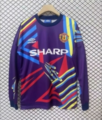 Retro Version 1992-1993 Manchester United Goalkeeper Purple LS Thailand Soccer Jersey AAA-2044