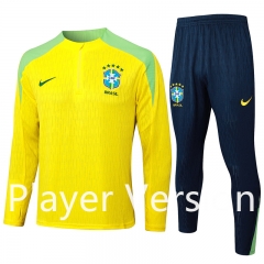 Player Version 2024-2025 Brazil Yellow Thailand Soccer Tracksuit-815