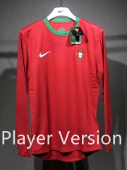 Player Version Retro Version 2012 Portugal Home Red LS Thailand Soccer Jersey AAA-4563