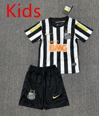 Retro Version 12-13 Santos FC  Away Black&White  Kids/Youth Soccer Uniform-AY