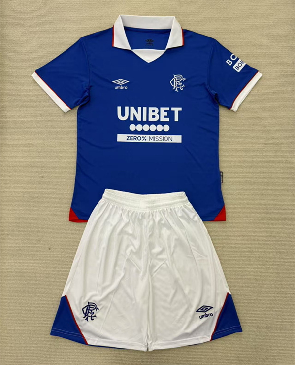25-26 Rangers Home Blue Soccer Uniform-AY-Rangers Football Club| topjersey