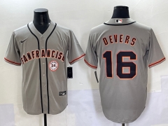 2025 San Francisco Giants Grey #16 MLB Jersey (logo in the middle of the left side)-0840