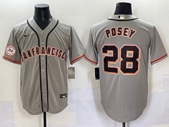 2025 San Francisco Giants Grey #28 MLB Jersey (logo on the right arm)-0840