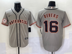 2025 San Francisco Giants Grey #16 MLB Jersey(logo on the right arm)-0840