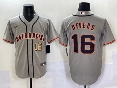 2025 San Francisco Giants Grey #16 MLB Jersey (yellow letter on the left)-0840