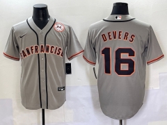 2025 San Francisco Giants Grey #16 MLB Jersey(logo on the Left arm)-0840