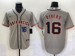 2025 San Francisco Giants Grey #16 MLB Jersey (Blue letter on the left)-0840