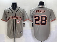 2025 San Francisco Giants Grey #28 MLB Jersey (logo in the middle of the left side)-0840