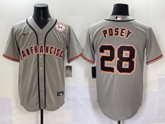 2025 San Francisco Giants Grey #28 MLB Jersey (logo on the left shoulder)-0840