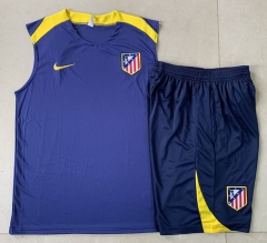 25-26 Atletico Madrid Cyan Thailand Soccer Vest Tracksuit -815