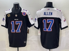 (Logo 5) Buffalo Bills 3 Generations Black&White #17 NFL Jersey-0840