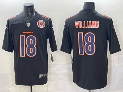 (Logo 2) Fashion Version Chicago Bears Black #18 NFL Jersey-0840
