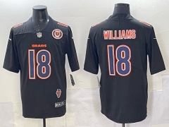 (Logo 6) Fashion Version Chicago Bears Black #18 NFL Jersey-0840