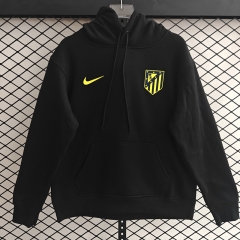 Player Version 25-26 Atletico Madrid Away Black Thailand Soccer Tracksuit Top With Hat-LH