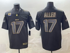 (Logo 4) Buffalo Bills Black&Gold #17 NFL Jersey-0840