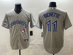 Toronto Blue Jays Grey #11 Baseball Jersey-0840