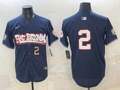 (Logo 5) New York Yankees 4th Generation Joint Version #2 Royal Blue MLB Jersey-0840