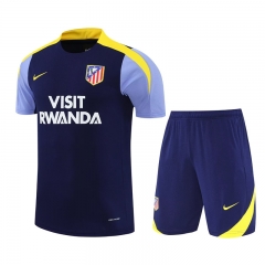 25-26 Atletico Madrid Royal Blue Short-sleeved Thailand Soccer Tracksuit-4627
