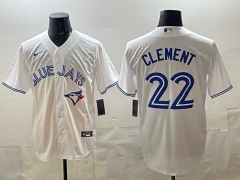 (Logo 1) Toronto Blue Jays White #22 Baseball Jersey-0840