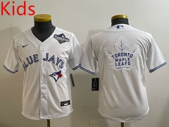(Logo 1) Toronto Blue Jays White Kids/Youth Baseball Jersey-0840