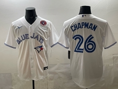 (Logo 2) Toronto Blue Jays White #26 Baseball Jersey-0840