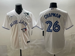 (Logo 3) Toronto Blue Jays White #26 Baseball Jersey-0840