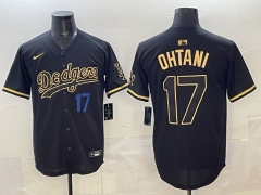 (Logo 4) 5th Generation Los Angeles Dodgers Black&Gold #17 MLB Jersey-0840